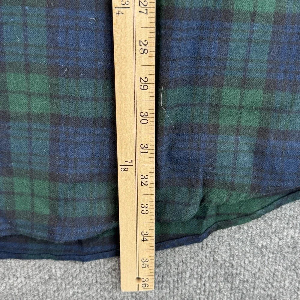 L.L.Bean Flannel Shirt Mens XXL T Green Black Watch Patchwork Plaid Cotton NWT